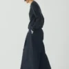 Jupe-culotte plissée en denim