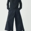 Jupe-culotte plissée en denim