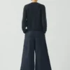 Jupe-culotte plissée en denim