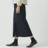 Jupe droite en denim indigo