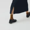 Jupe en denim indigo biologique à poches plaquées
