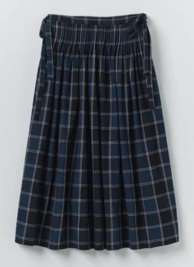 Jupe plissée en coton et lin Market Check