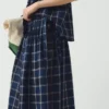 Jupe plissée en coton et lin Market Check