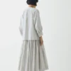 Jupe plissée en coton à rayures