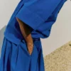 Jupe plissée en popeline de coton et lin