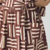 Jupe portefeuille à rayures patchwork imprimées au bloc