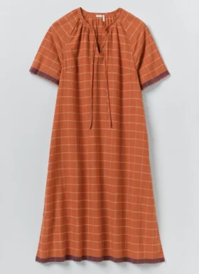 Kaftan en coton à carreaux Bistrot