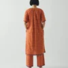 Kaftan en coton à carreaux Bistrot