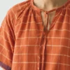 Kaftan en coton à carreaux Bistrot