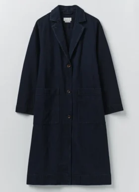Manteau en denim japonais à épaules tombantes