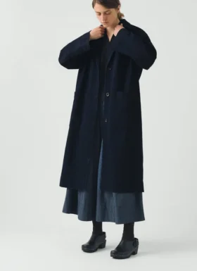 Manteau en denim japonais à épaules tombantes