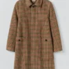 Manteau en laine à carreaux vifs
