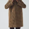 Manteau en laine à carreaux vifs