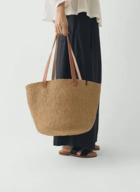 Mifuko Sac panier en papier tressé