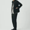 Pantalon Alix en coton et lin à micro-motif pied-de-poule