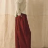Pantalon ample en gaze de coton froissé