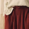 Pantalon ample en gaze de coton froissé