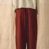 Pantalon ample en gaze de coton froissé