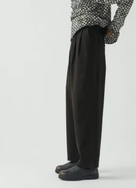 Pantalon Bill Sketch Check en coton et laine
