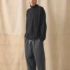 Pantalon de détente en coton et chanvre brossé