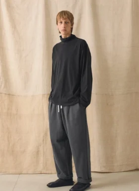 Pantalon de détente en coton et chanvre brossé