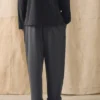Pantalon de détente en coton et chanvre brossé