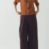 Pantalon de pêcheur en coton rayé