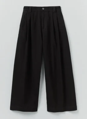 Pantalon en denim à plis sur le devant