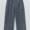 Pantalon en denim à rayures Hickory et jambes larges
