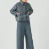 Pantalon en denim à rayures Hickory et jambes larges