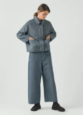 Pantalon en denim à rayures Hickory et jambes larges