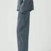 Pantalon en denim à rayures Hickory et jambes larges