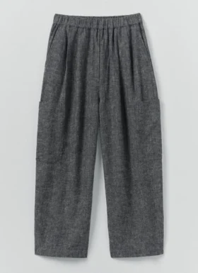 Pantalon en lin et coton avec poches plaquées