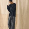 Pantalon en lin et coton avec poches plaquées