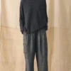 Pantalon en lin et coton avec poches plaquées