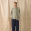 Pantalon en lin teint en pièce avec cordon de serrage
