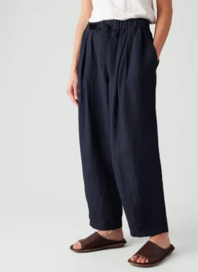 Pantalon en lin teint en pièce Minako