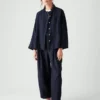 Pantalon en lin teint en pièce Minako