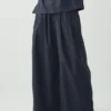 Pantalon en popeline de coton à plis, à enfiler