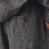 Pantalon en sergé de lin et coton plissé