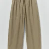 Pantalon en velours côtelé bio à jambes larges