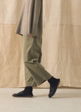 Pantalon en velours côtelé bio à jambes larges