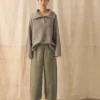 Pantalon en velours côtelé bio à jambes larges