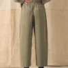 Pantalon en velours côtelé bio à jambes larges