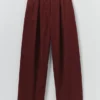 Pantalon en velours côtelé bio à plis sur le devant