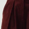 Pantalon en velours côtelé bio à plis sur le devant