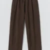 Pantalon Gabriel en sergé de coton teint en pièce