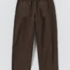Pantalon Gabriel en sergé de coton teint en pièce