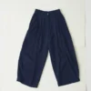 Pantalon à jambes larges en sergé de coton