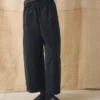 Pantalon à jambes larges en velours côtelé biologique